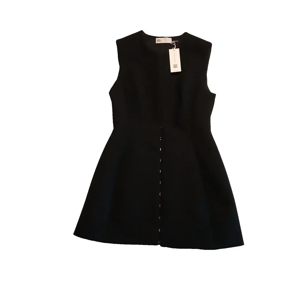 Tory Burch Hook & Eye Tunic Dress or Vest Black NWT Size 8 Sleeveless
